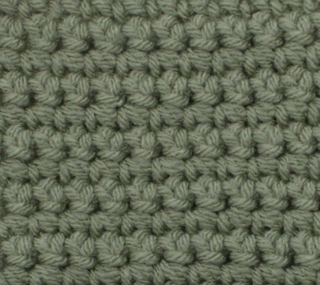 green single crochet swatch