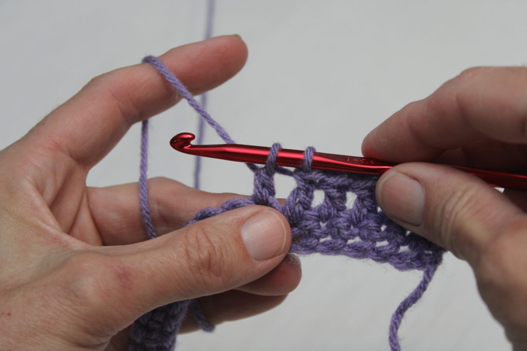 double crochet with last two loops on hook