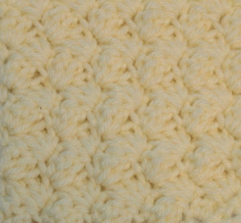 ivory crochet swatch of the blanket stitch