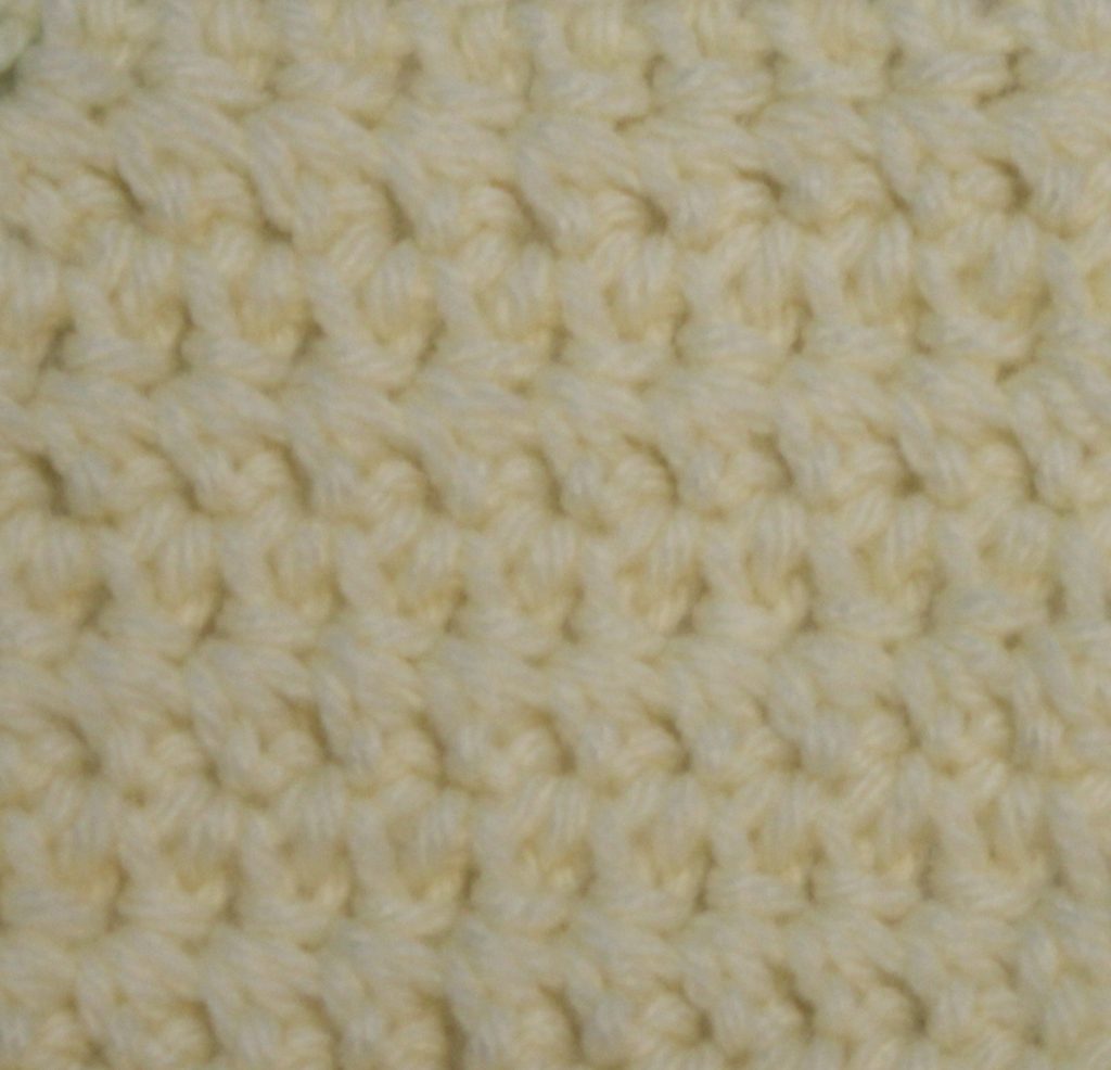 ivory crocheted swatch of the extended single crochet