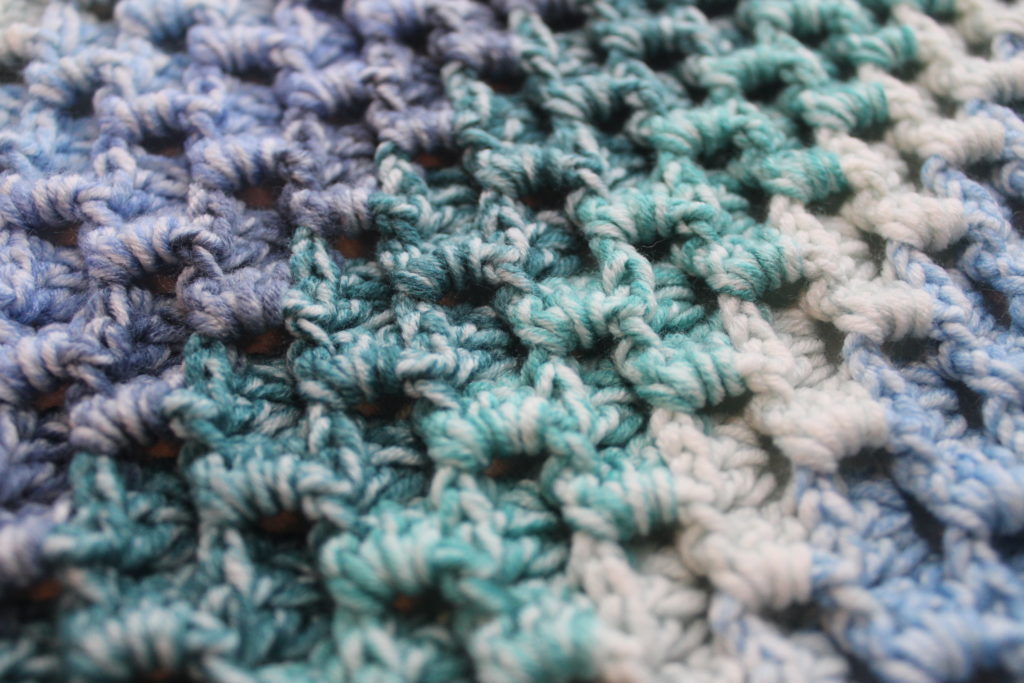 upclose picture of the crystal waves stitch