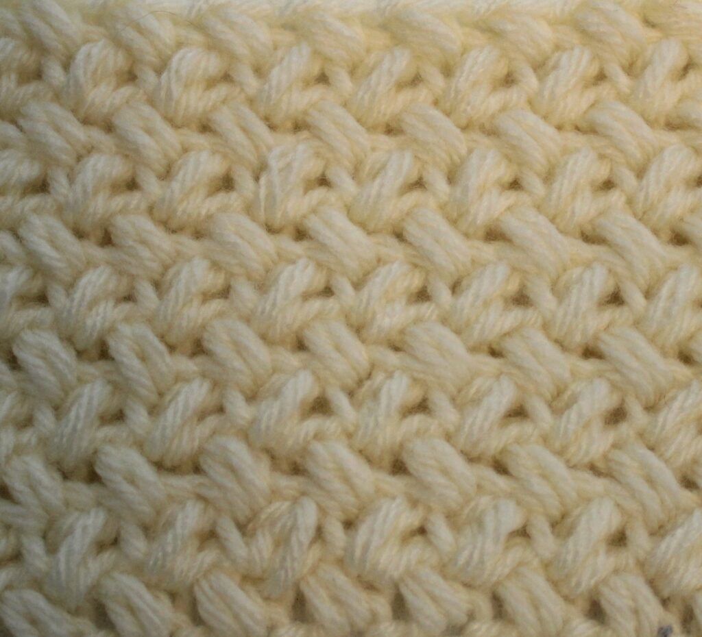 ivory crocheted swatch of the Elizabeth Stitch